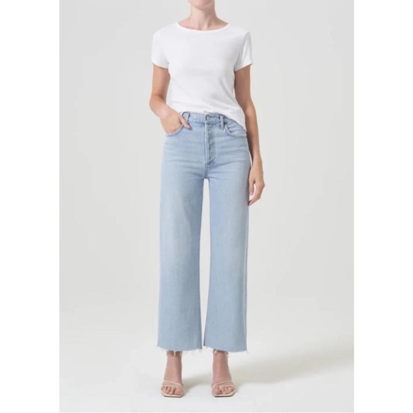 AGOLDE Ren Wide Leg Crop Jeans in Smash Size 31 NWT - Picture 1 of 16